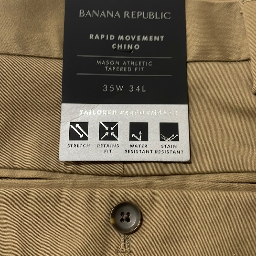 BNWT Banana Republic Chino 35x34 L khaki men’s pants